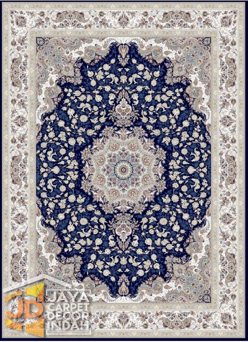 Karpet Permadani Solomon 1200 Reeds POONEH NAVYBLUE 3672 ukuran  150 x 225, 200 x 300, 250x350,300 x 400 cm 